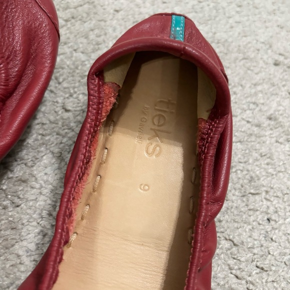 TIEKS Cardinal Red Leather Ballet Flats - Picture 3 of 6